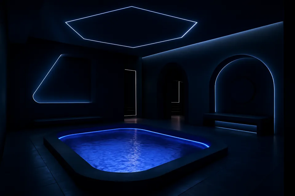 Spa und Wellnessbereich mit futuristischem Pool